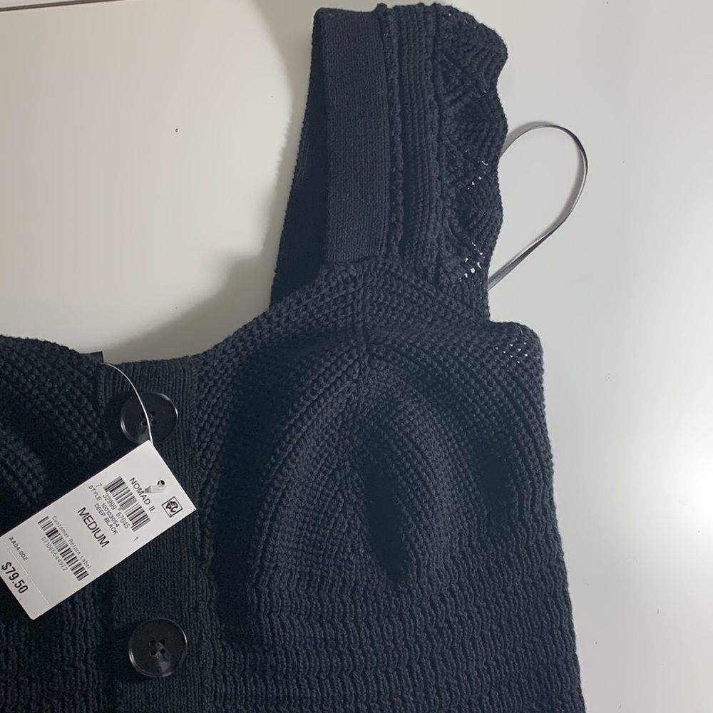 Black knit top international concepts NOMAD size M NWT